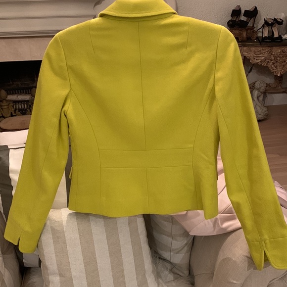 J. Crew Neon Acid Yellow Green Ecole Lightweight Wool Blogger Fav Blazer Chic - Picture 5 of 12